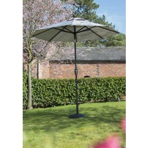 Elizabeth 300cm Round Crank & Tilt Parasol. Mouse Grey Canopy.