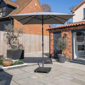 Royce Premium 250x250cm Square Parasol with LED LIghts. Smoke Canopy. Night Cover Included.