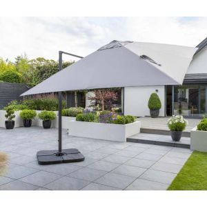 Royce Executive 300x300cm Cantilever Parasol. Soft Grey Canopy.