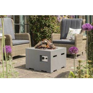 Happy Cocoon Small Square Gas Fire Pit - Grey