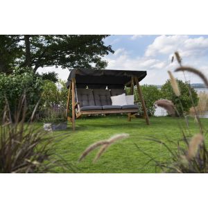Dalom 3 Seat Swing with Deluxe Grey Cushions